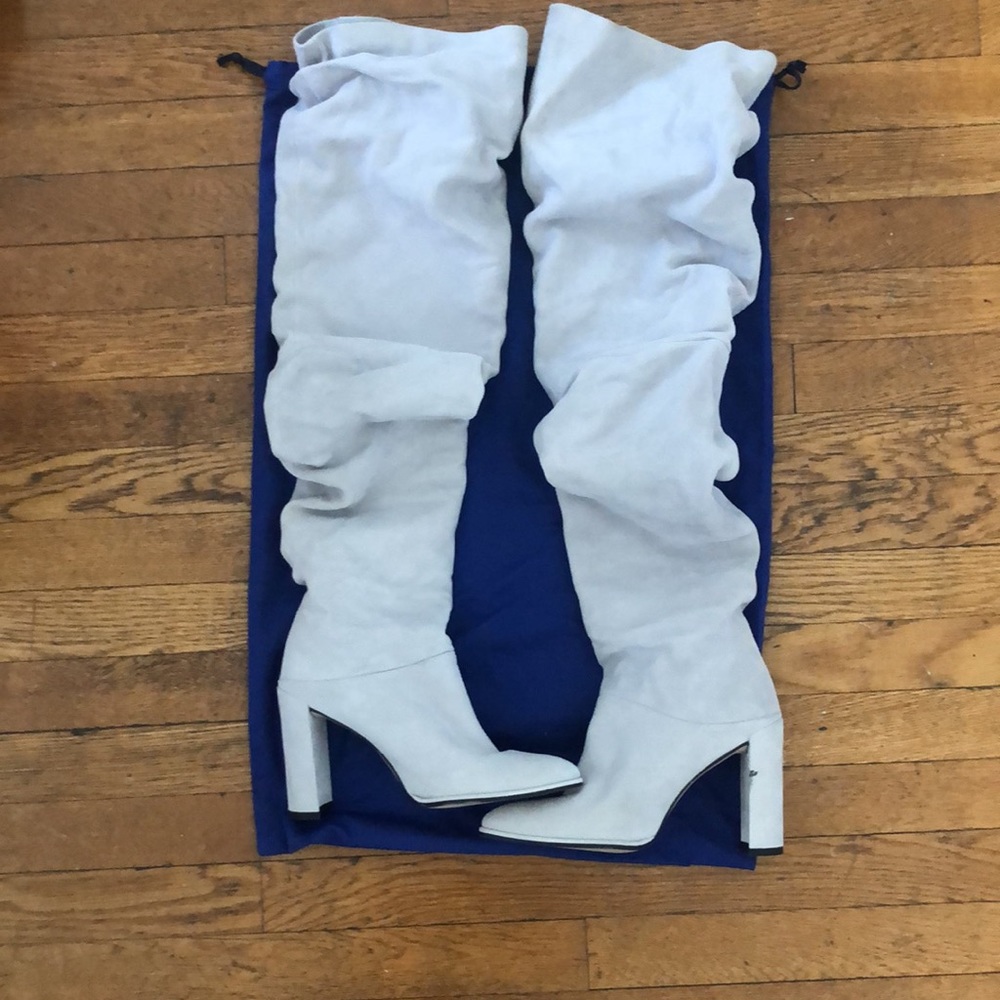 Stuart Weitzman Suede “Grey” Slouchy Boots 7.5